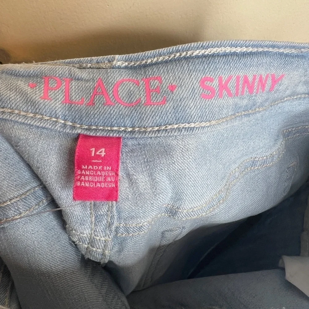 The Children’s Place Light Wash Denim Straight Leg Jeans Girls Casual Comfort 14